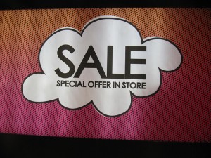 sale signage in store