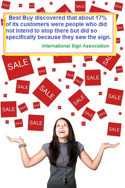 retail signage sale happy customer