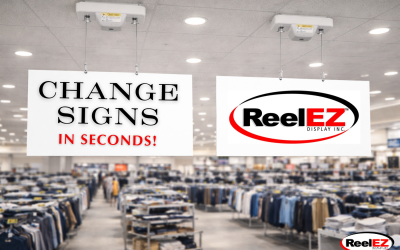 Change Ceiling Signage in Seconds with Reel E-Z Display
