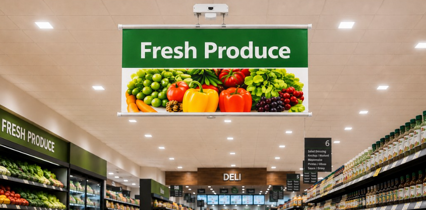 Maximizing Retail Impact: Key Elements of Effective Ceiling Signage